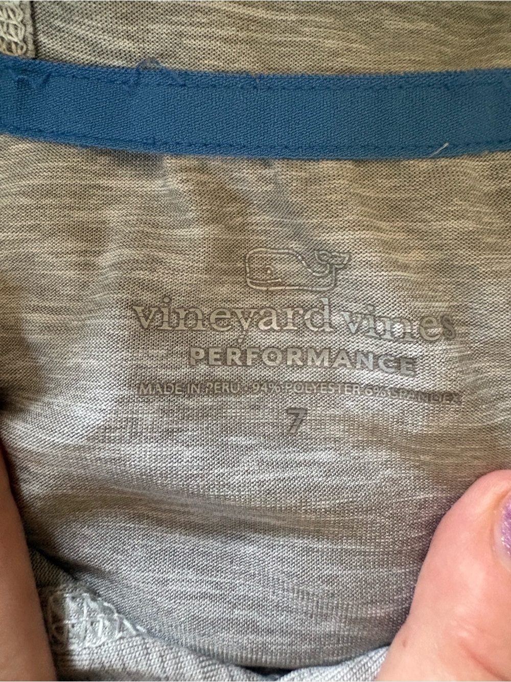 Vineyard Vines Heather Gray Flag Logo hooded Pullover - Picture 3 of 3